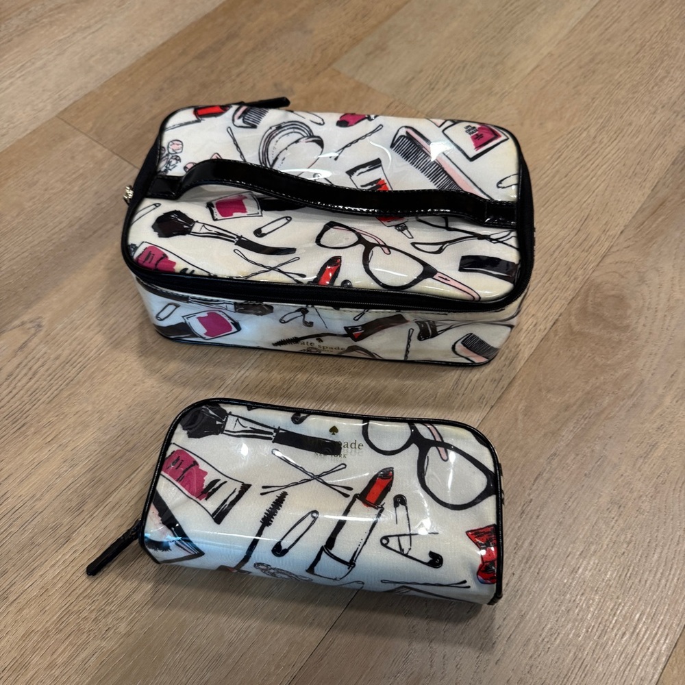 KATE SPADE MAKE UP PRINT COSMETIC BAG DUO
